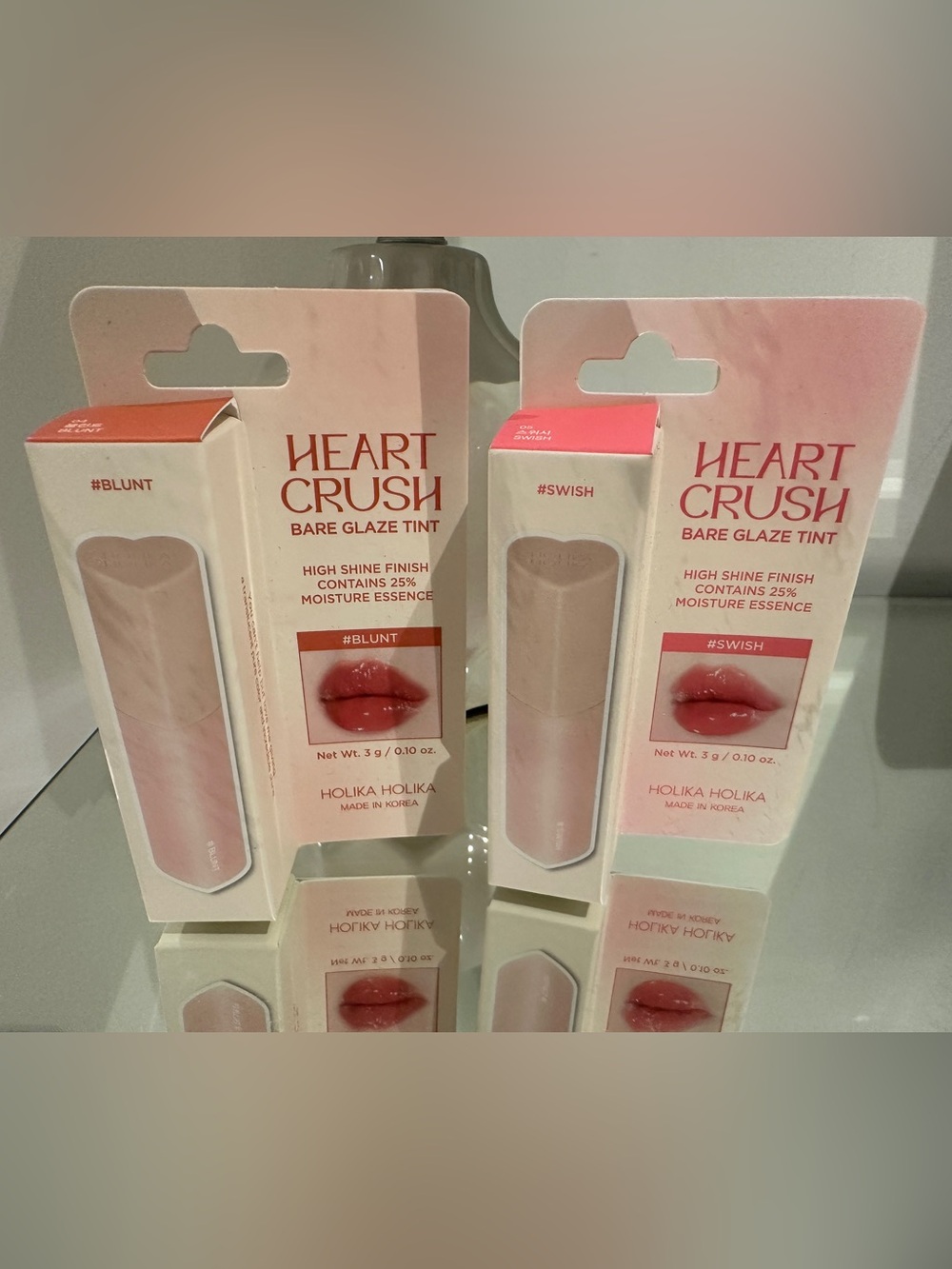 Heart Crush Bare Glaze Tint Blunt & Swish Pack of 2 Holika Holika NWT